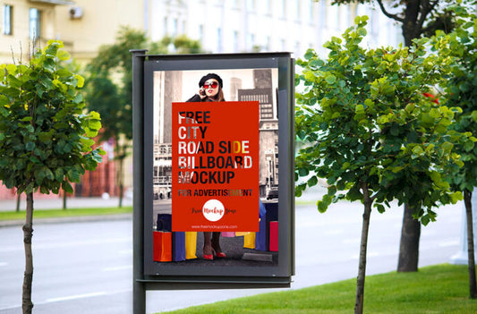 Mockup of City Advertisement Billboard