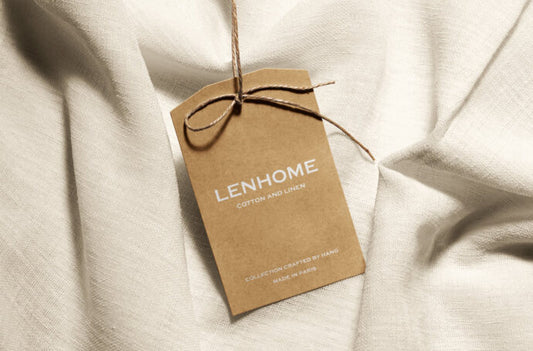 Mockup of Clothing Labels on Kraft Paper