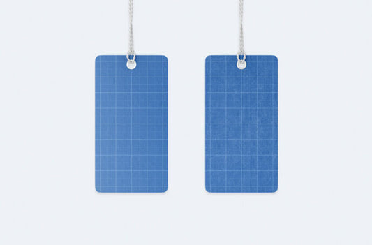 Mockup of Clothing Tags Attached with Strings