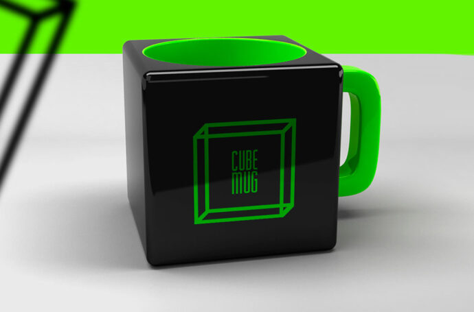 Mockup of Cube Mug