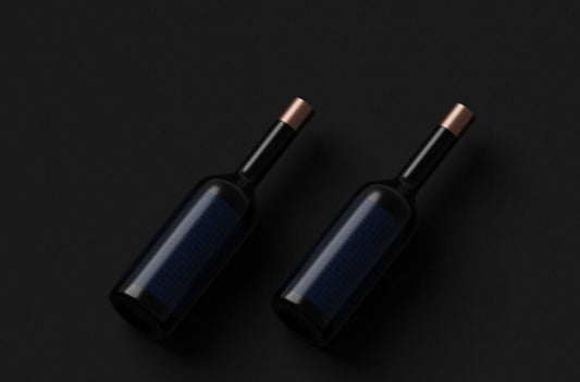 Mockup of Dark Red Wine Bottles