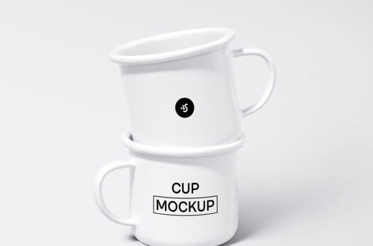 Mockup of Enamel Mugs