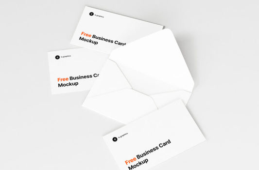 Mockup of Envelope with Business Cards