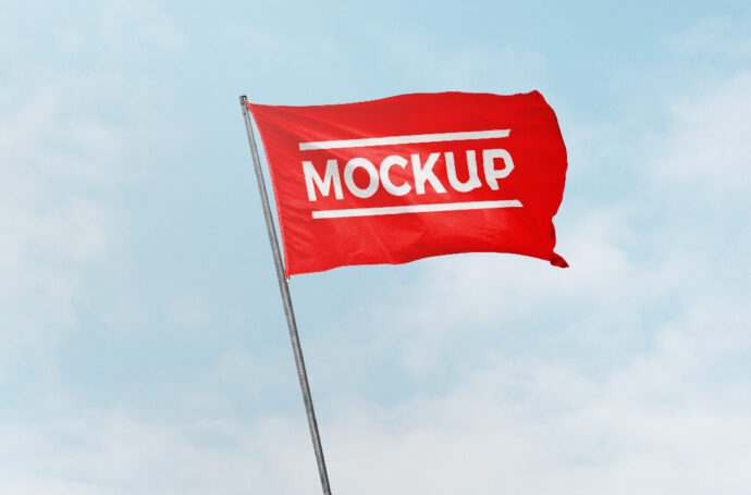 Mockup of Flag Blowing in the Wind