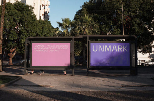 Mockup of Horizontal Bus Stop Advertising