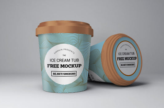 Mockup of Ice Cream Tubs