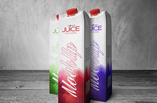 Mockup of Juice Carton Box