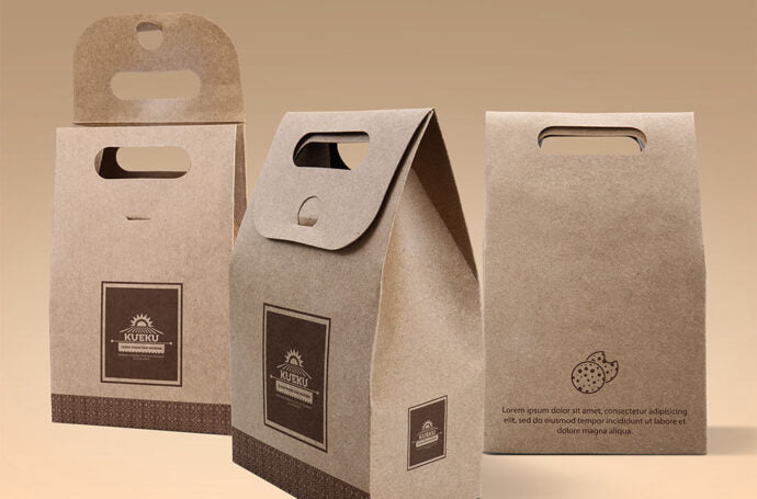 Mockup of Kraft Paper Bag for Cakes and Cookies