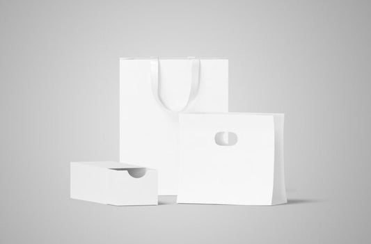 Mockup of Paper Bags and Box