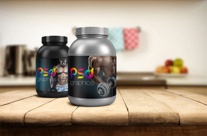 Mockup of Protein Jar Packaging