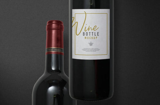 Mockup of Red Wine Bottle with Label