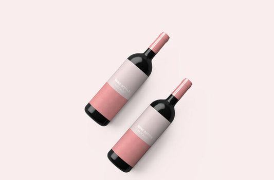 Mockup of Red Wine Bottles