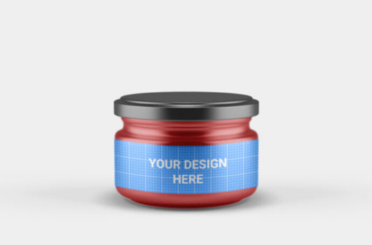 Mockup of Small Glass Jar with Lid