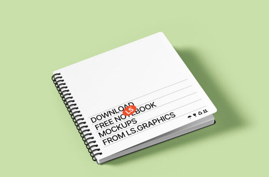 Mockup of Spiral-bound Notebook with Rounded Corners