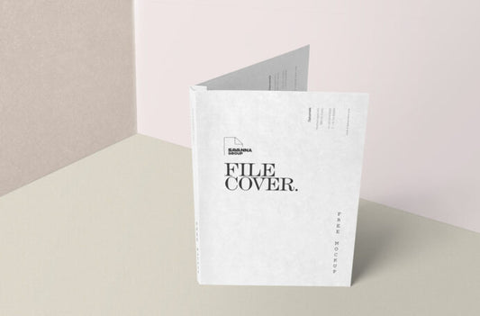 Mockup of Standing Paper File Cover