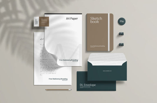 Mockup of Stationery Branding Scene