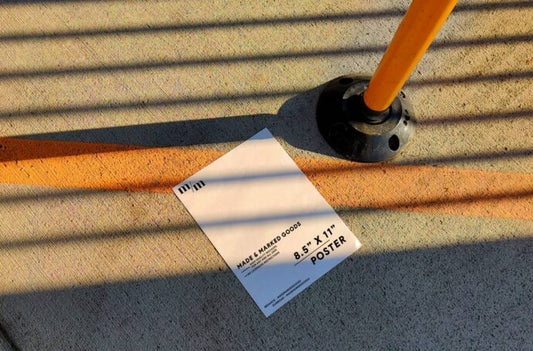 Mockup of Sunset Shadows on a Flyer