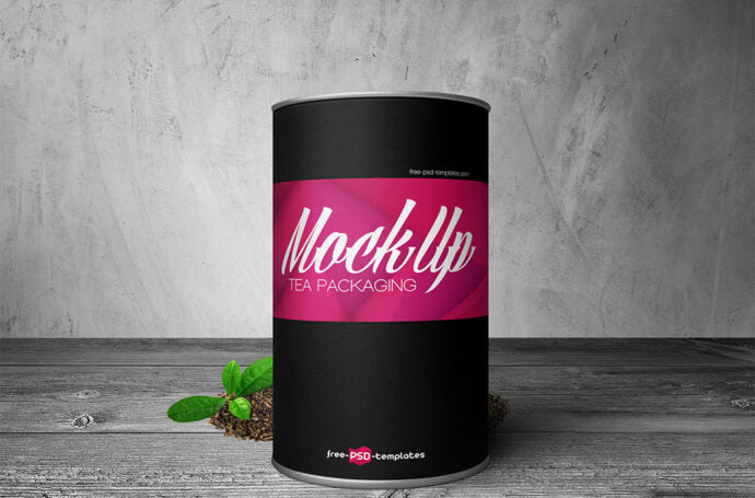 Mockup of Tea Packaging Can