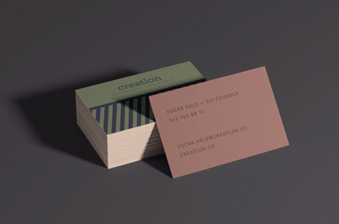 Mockup of Textured Business Cards Stack