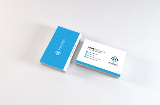 Mockup of Two Stacks of Business Cards