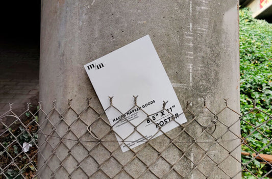 Mockup of Urban Poster Displayed on Concrete Pillar