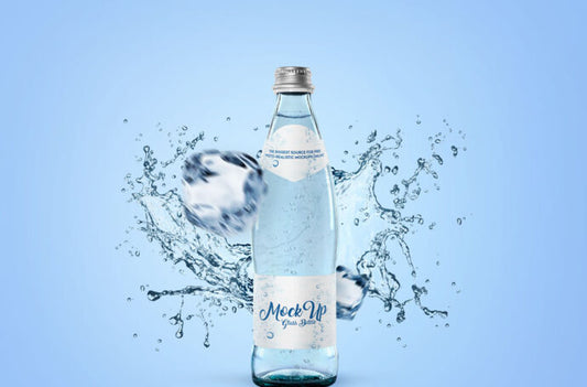 Mockup of Water Bottle with Labels