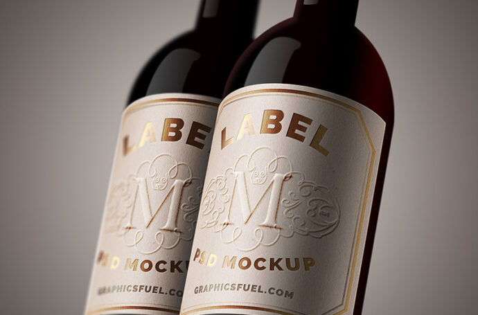 Mockup of Wine Bottle Labels