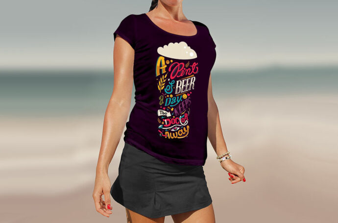 Mockup of Women's T-Shirt