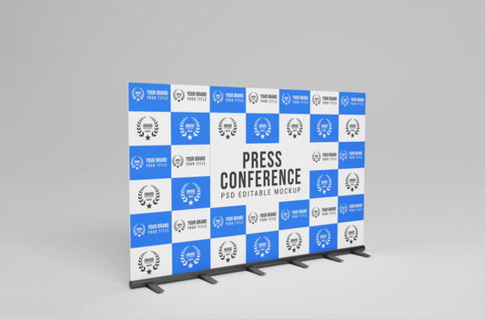 Mockup of a Backdrop for a Press Conference