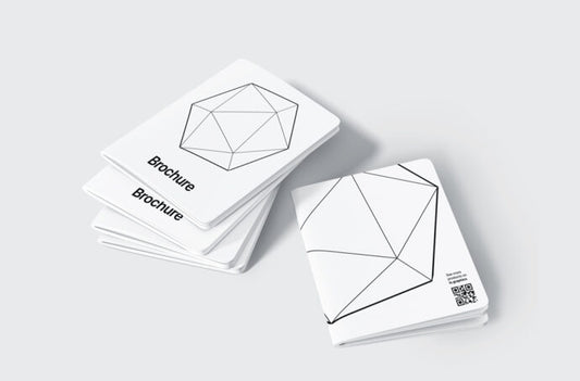 Mockup of a Brochure with Rounded Corners