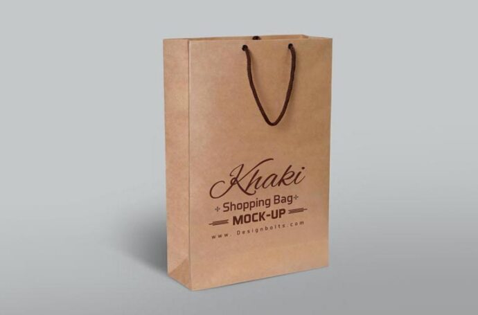 Mockup of a Brown Paper Bag