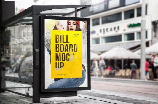 Mockup of a Bus Stop Billboard