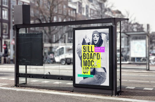 Mockup of a Bus Stop Billboard