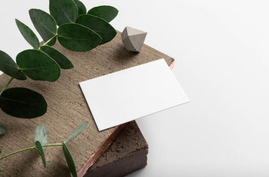 Mockup of a Business Card with Green Leaves