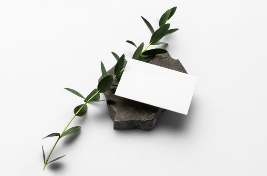 Mockup of a Business Card with Leaves