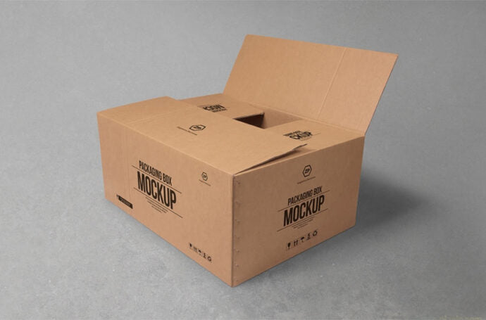 Mockup of a Cardboard Box