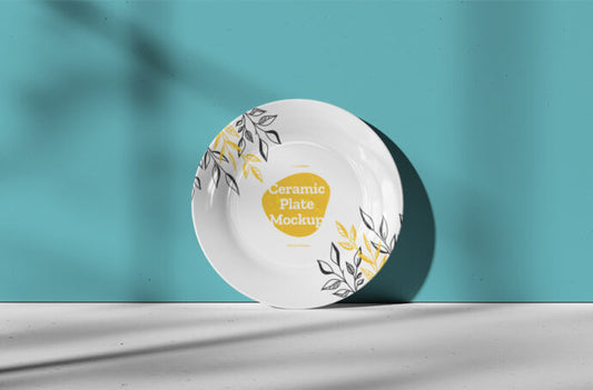 Mockup of a Ceramic Dinner Plate