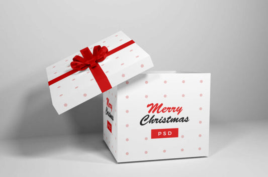 Mockup of a Christmas Present Box