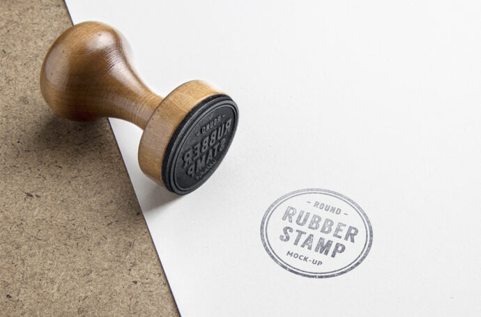 Mockup of a Circular Rubber Stamp