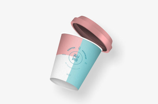 Mockup of a Coffee Cup with Lid