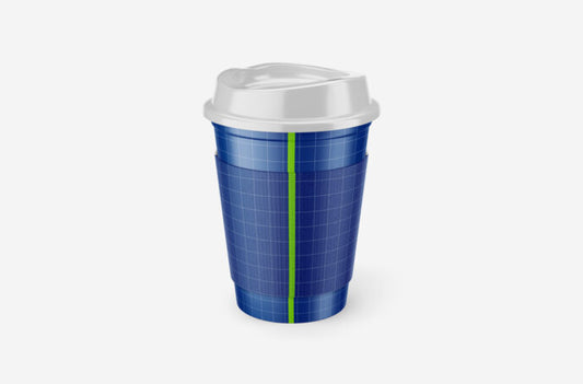 Mockup of a Coffee Cup with Sleeve for Takeout