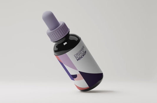 Mockup of a Cosmetic Dropper Bottle for Floating