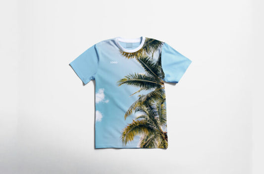 Mockup of a Flat T-Shirt with Collar