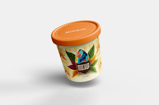 Mockup of a Floating Ice Cream Cup