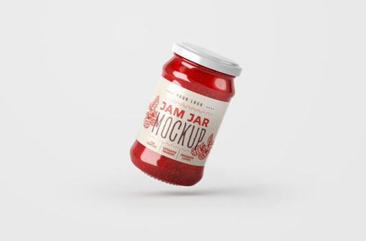 Mockup of a Floating Jar for Jam