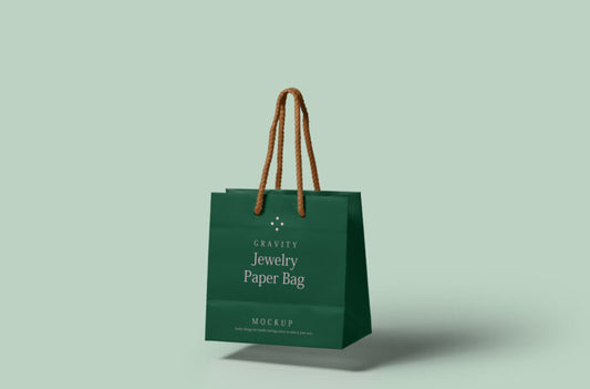 Mockup of a Floating Paper Shopping Bag