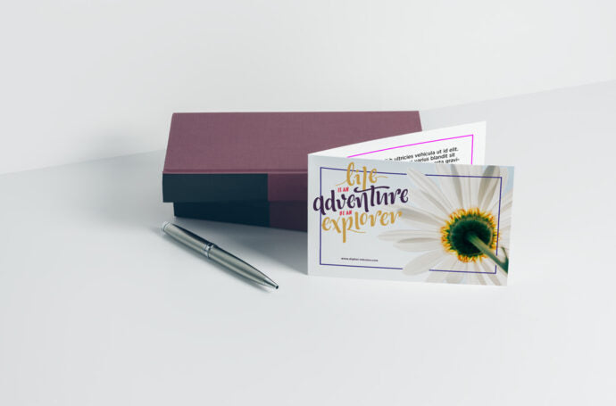 Mockup of a Folded Greeting Card