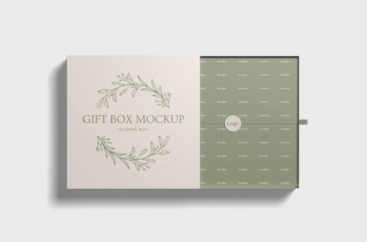 Mockup of a Gift Box with Slide-Open Design