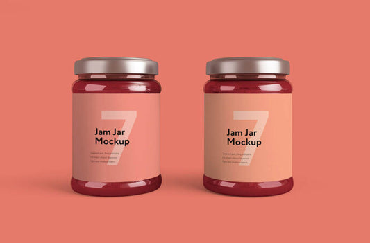 Mockup of a Glass Jam Jar