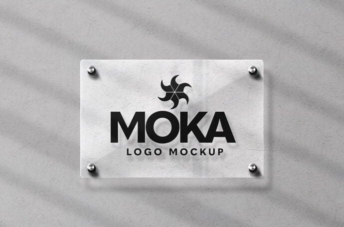 Mockup of a Glass Sign Logo